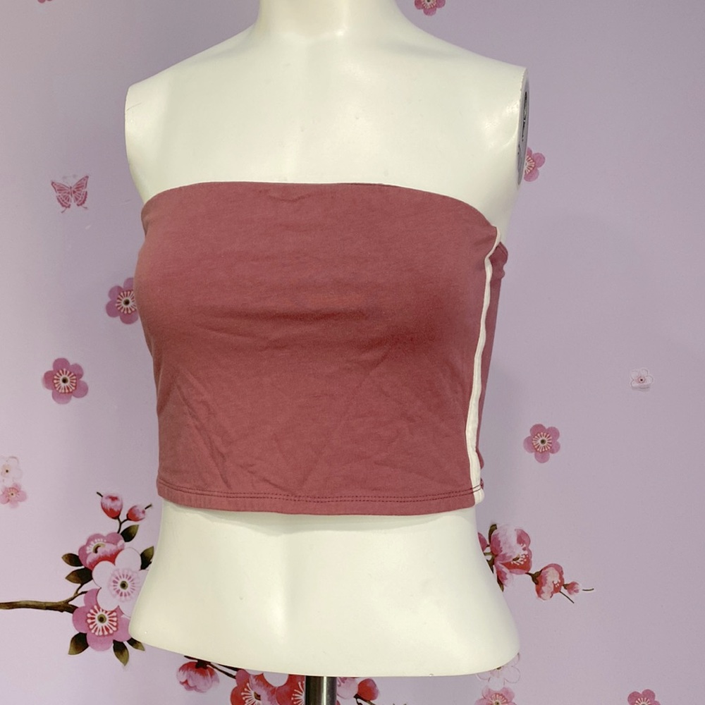 Heart & Hips Dusty Pink & White Tube Top Women's Size S !